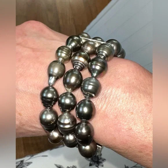 Pat Areias Sterling Silver Multi Strand Pearl Bracelet